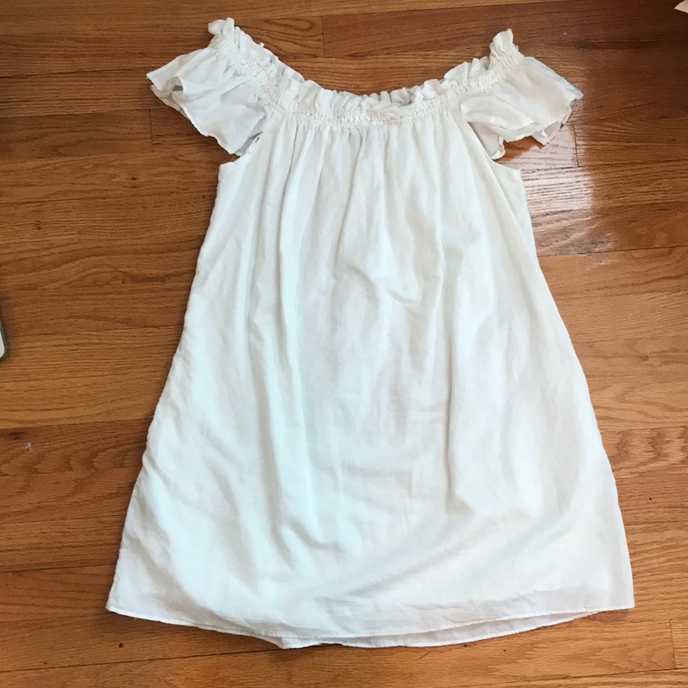 Off the shoulder white baby doll dress
